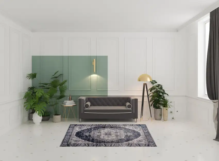 Black and Gray Oriental Area Rug Photo 3