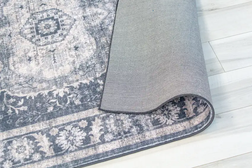 Black and Gray Oriental Area Rug Photo 7