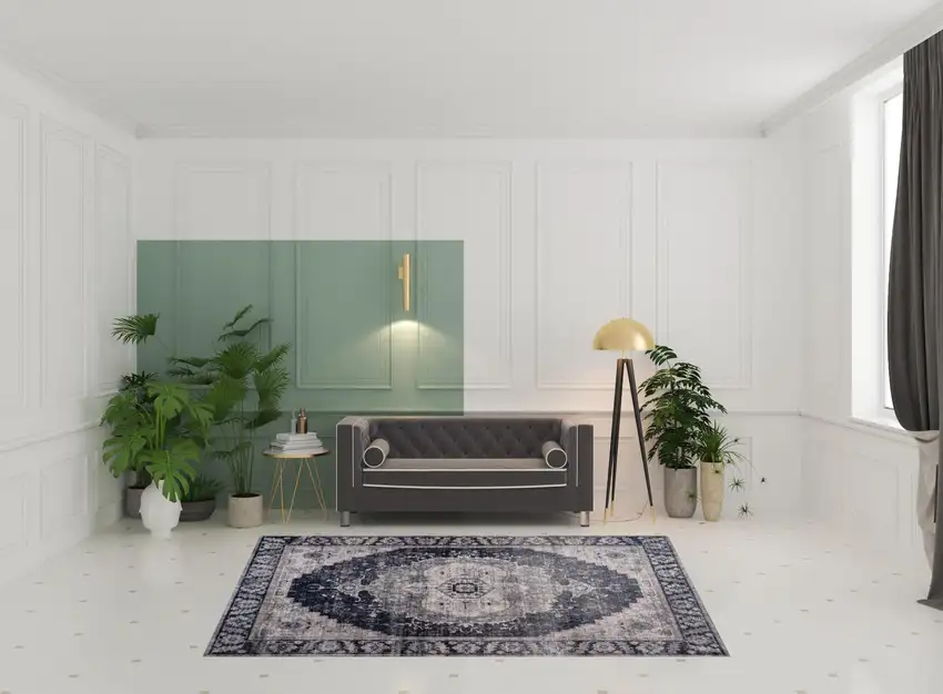 Black and Gray Oriental Area Rug Photo 3