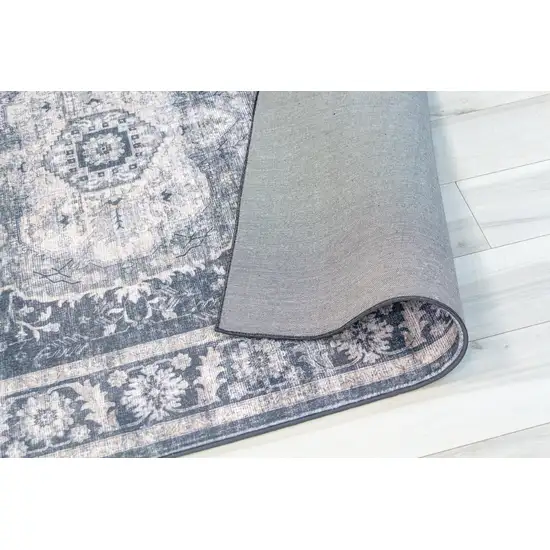 Black and Gray Oriental Area Rug Photo 7