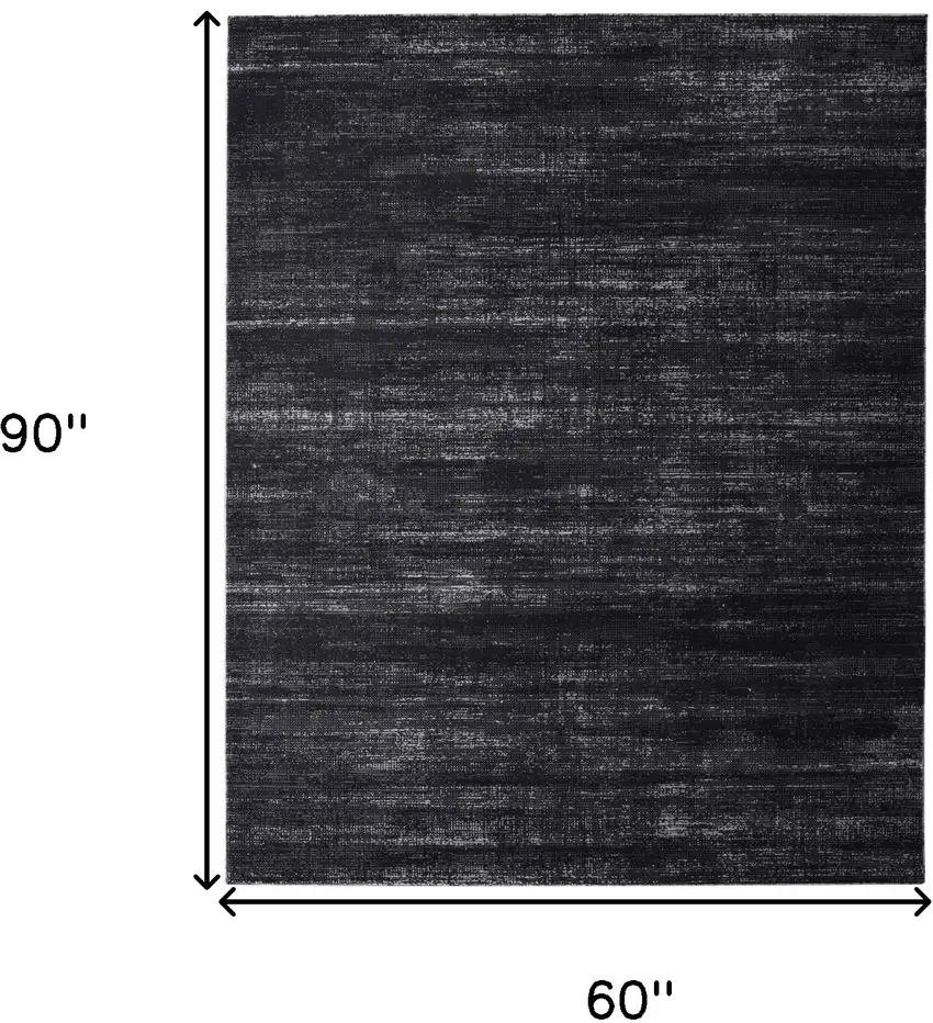 Black and Gray Power Loom Area Rug Photo 3