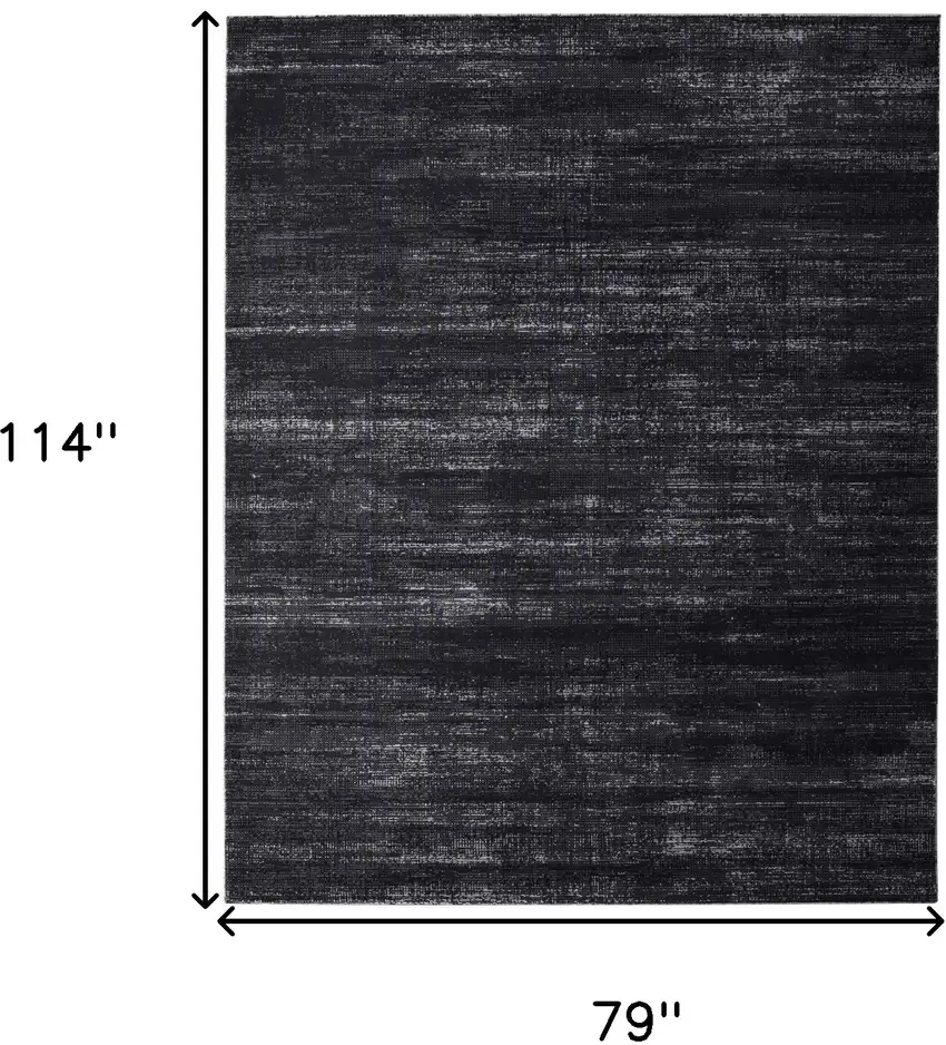 Black and Gray Power Loom Area Rug Photo 3