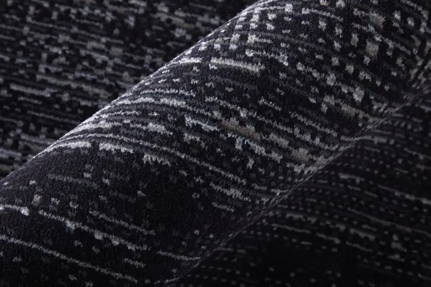 Black and Gray Power Loom Area Rug Photo 8
