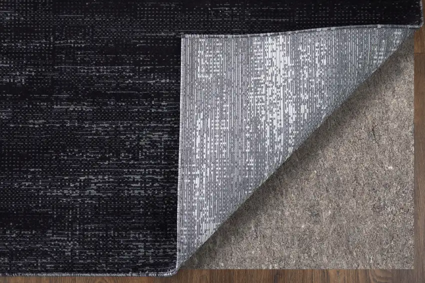 Black and Gray Power Loom Area Rug Photo 6