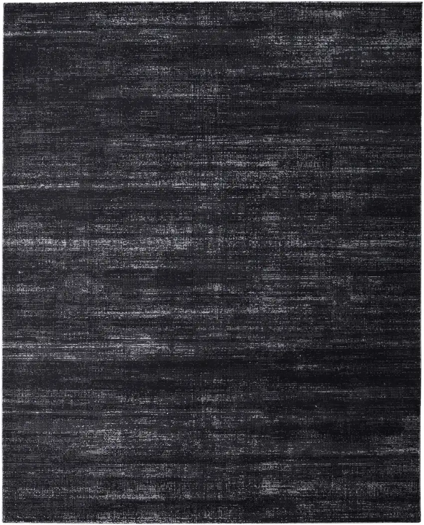 Black and Gray Power Loom Area Rug Photo 2