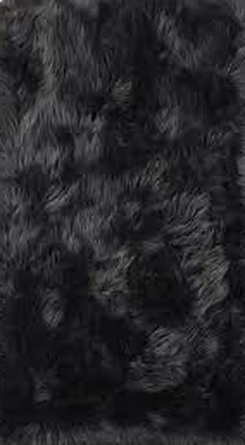 Black and Gray Shag Sheepskin Washable Area Rug Photo 2