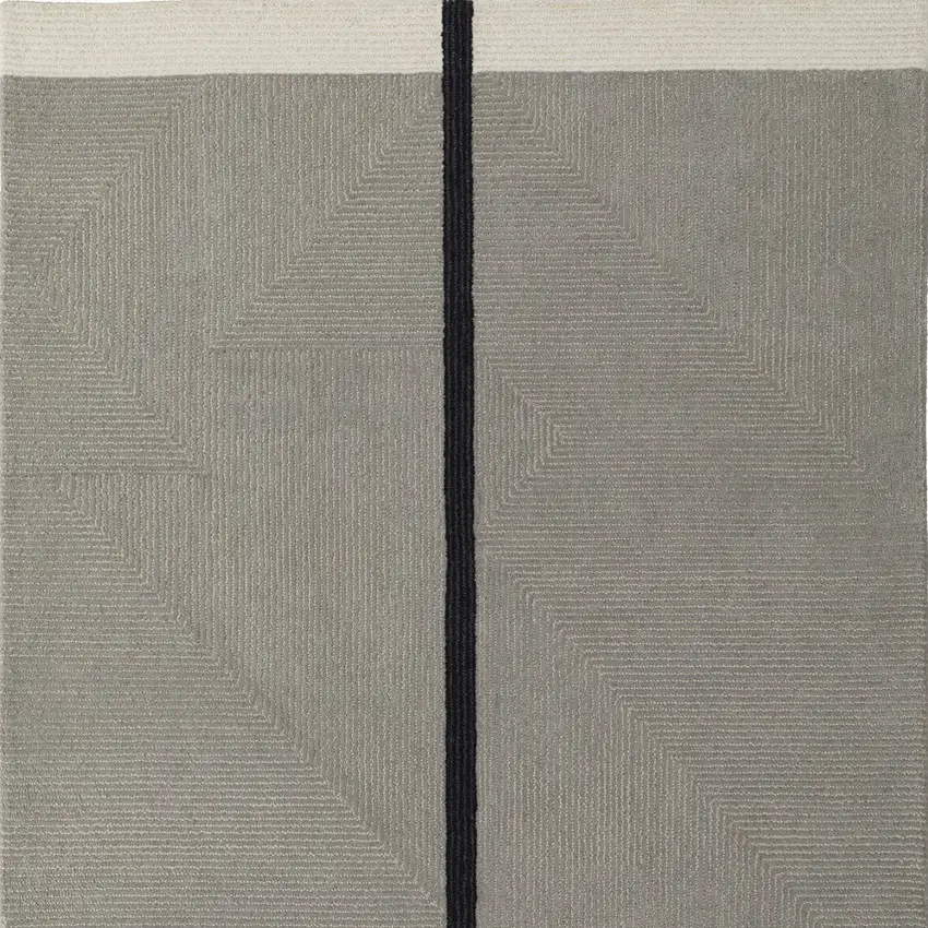 Black and Gray Wool Abstract Geometric Hand Tufted Area Rug Photo 4