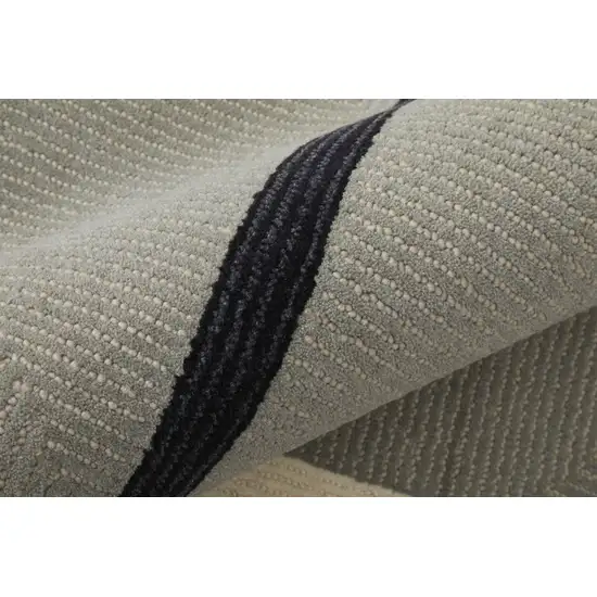 Black Gray And Taupe Wool Abstract Geometric Hand Tufted Area Rug Photo 9