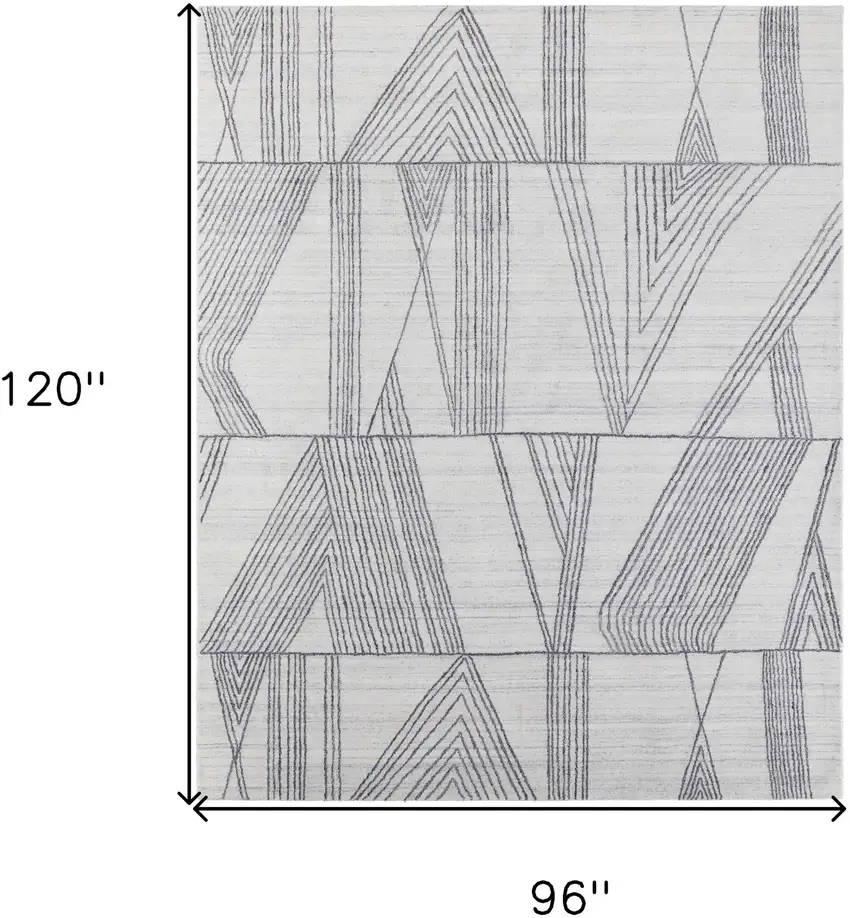 Black and Ivory Abstract Hand Woven Area Rug Photo 3