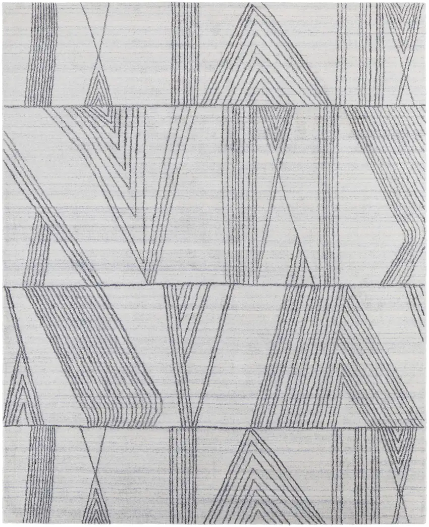 Black and Ivory Abstract Hand Woven Area Rug Photo 4