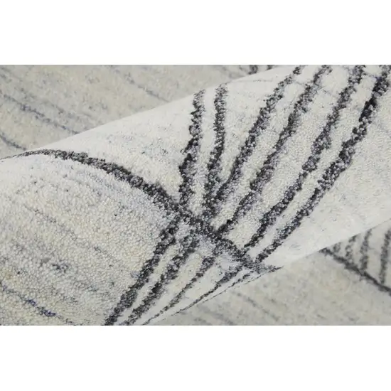 Black and Ivory Abstract Hand Woven Area Rug Photo 8