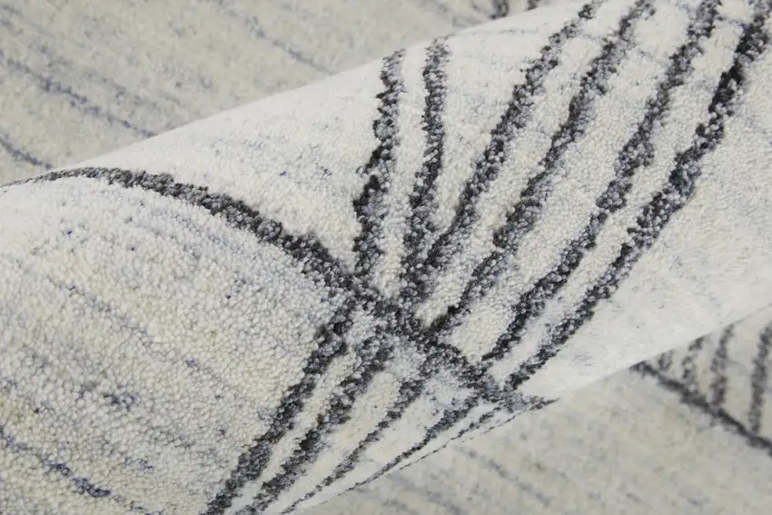 Black and Ivory Abstract Hand Woven Area Rug Photo 8