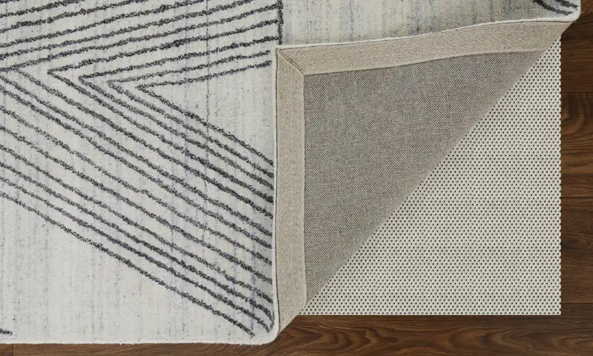 Black and Ivory Abstract Hand Woven Area Rug Photo 6