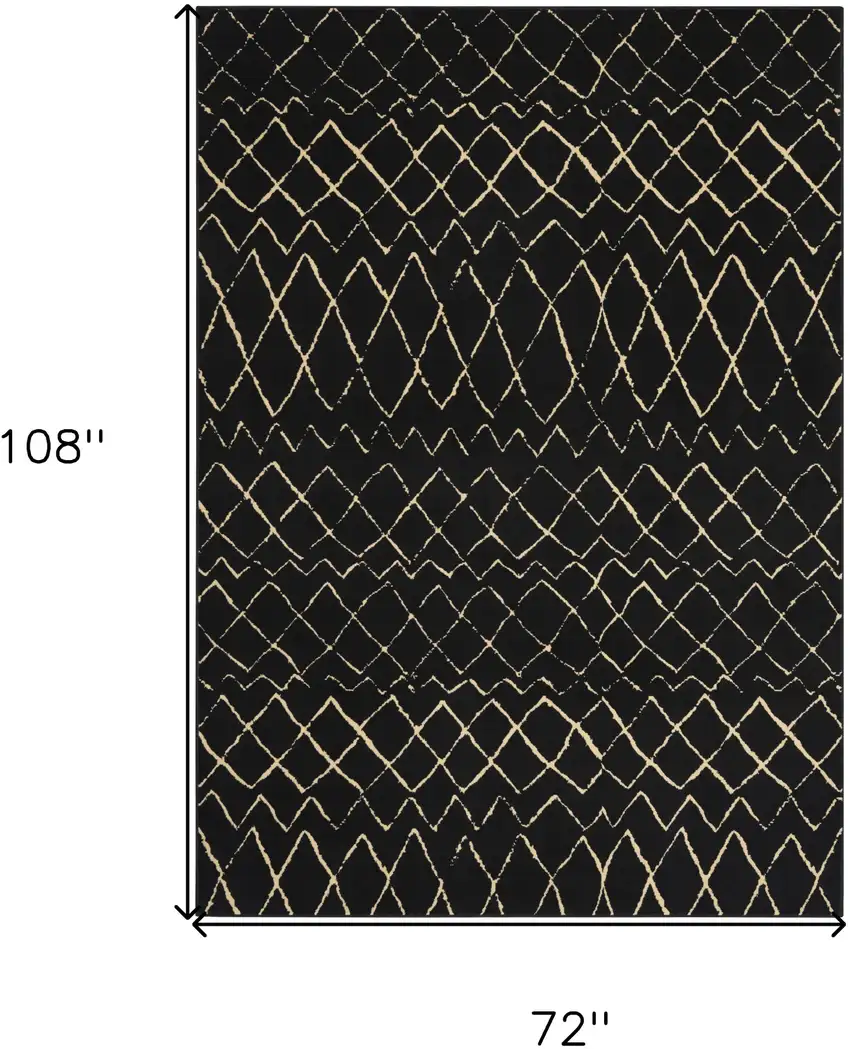 Black and Ivory Abstract Power Loom Distressed Area Rug Photo 3