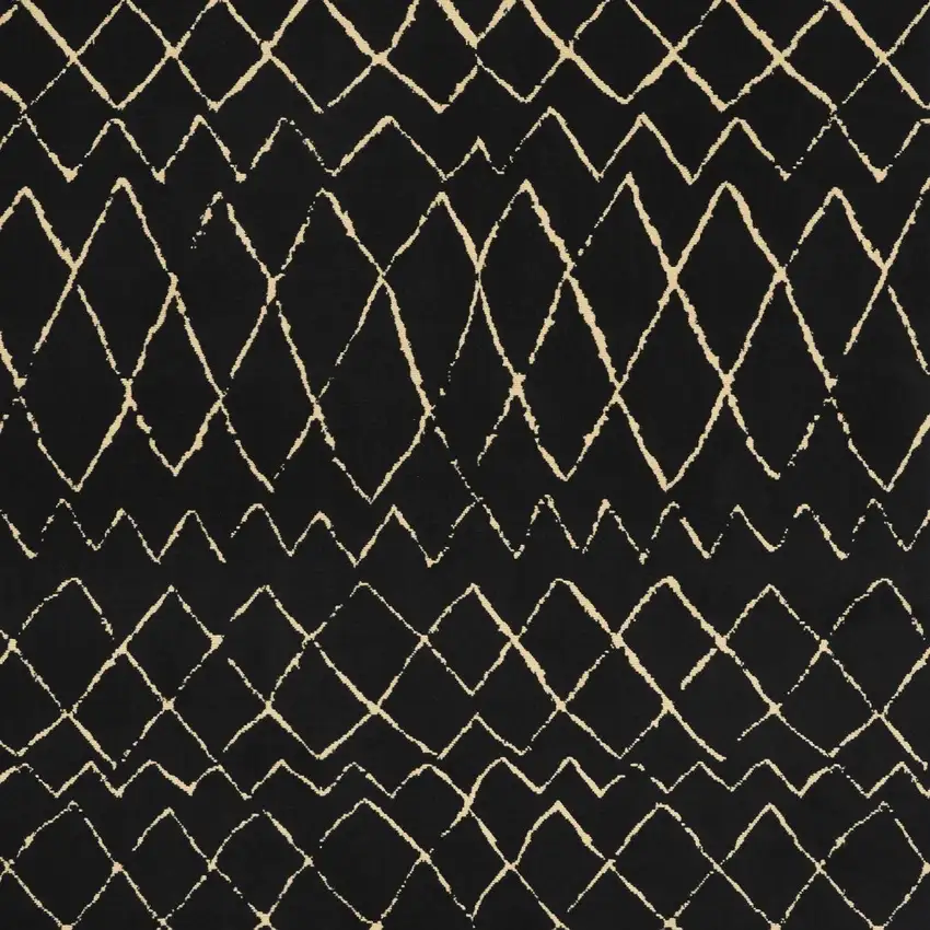 Black and Ivory Abstract Power Loom Distressed Area Rug Photo 5