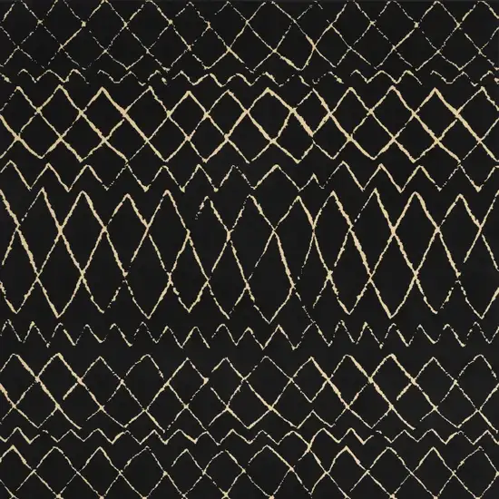 Black and Ivory Abstract Power Loom Distressed Area Rug Photo 8