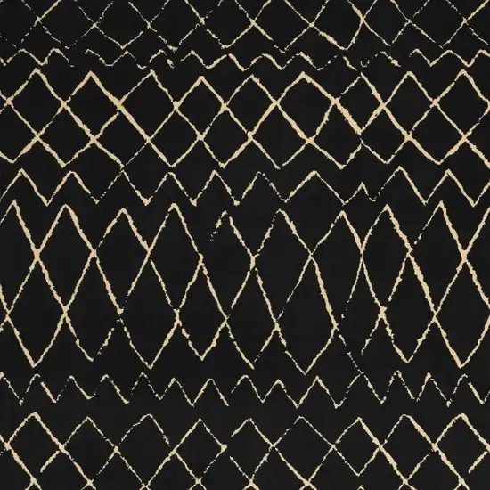Black and Ivory Abstract Power Loom Distressed Area Rug Photo 5