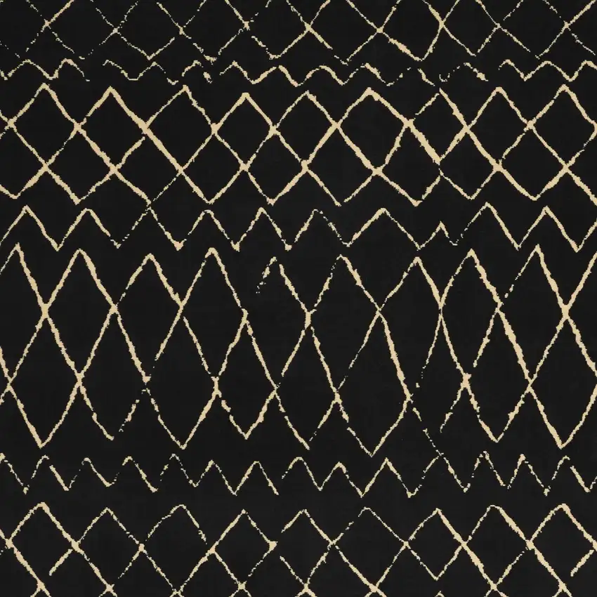 Black and Ivory Abstract Power Loom Distressed Area Rug Photo 5
