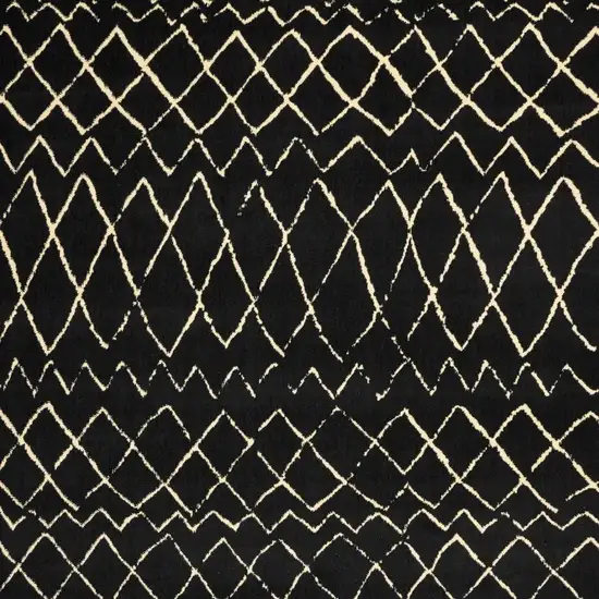 Black and Ivory Abstract Power Loom Distressed Area Rug Photo 1
