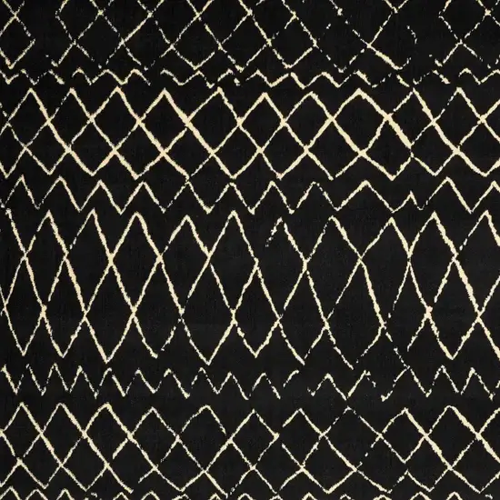 Black and Ivory Abstract Power Loom Distressed Area Rug Photo 7