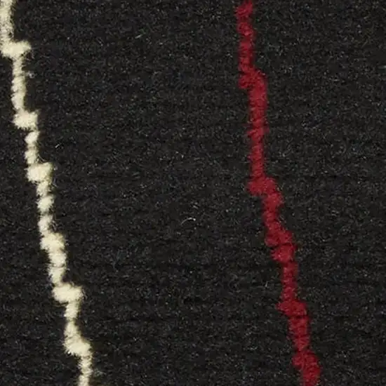 Black and Ivory Floral Power Loom Non Skid Area Rug Photo 1