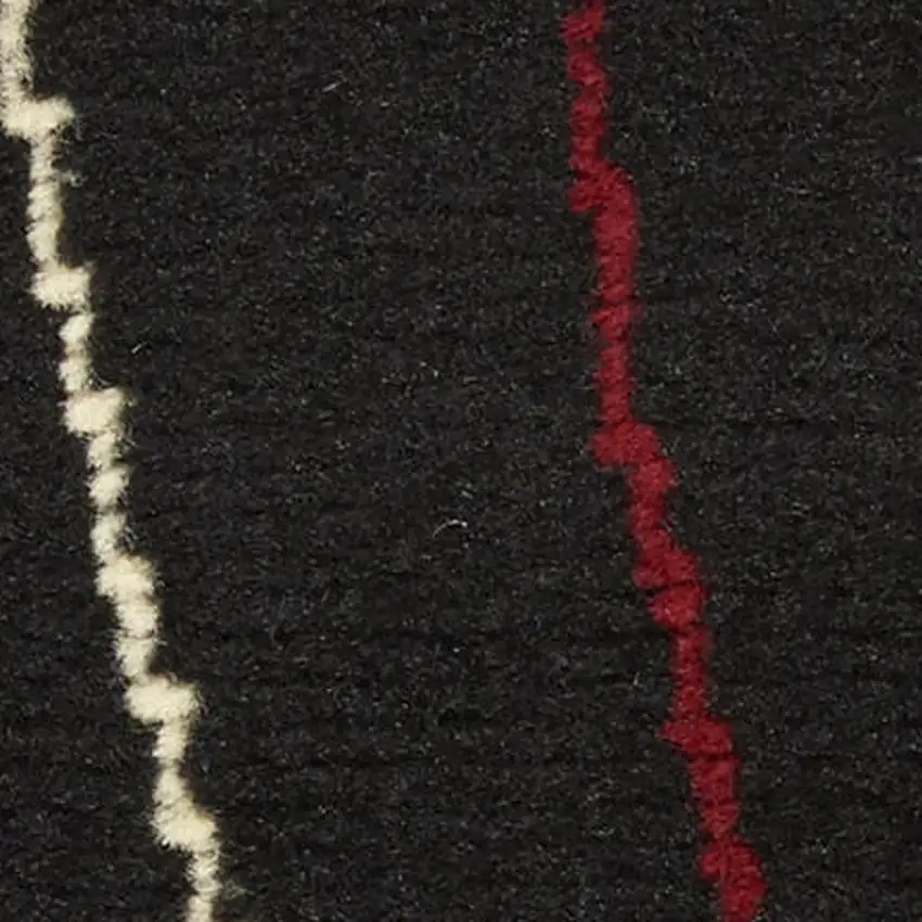 Black and Ivory Floral Power Loom Non Skid Area Rug Photo 1