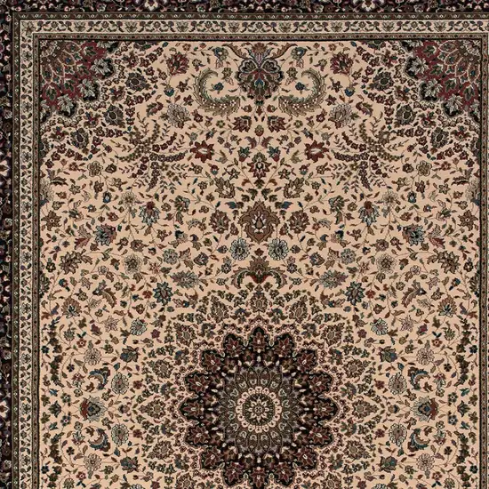 Black and Ivory Oriental Area Rug Photo 4