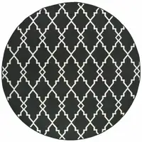 Photo of Black and Ivory Trellis Indoor Outdoor Area Rug