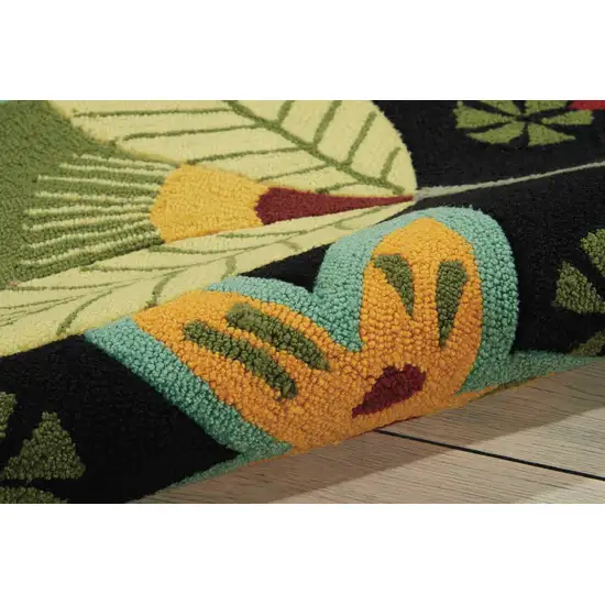 Black and Orange Floral Hand Carved Handmade Area Rug Photo 8