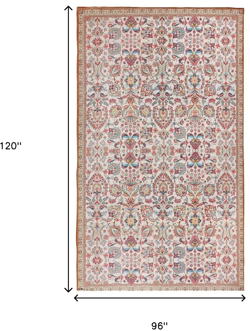 Black and Red Floral Hand Woven Area Rug Photo 3