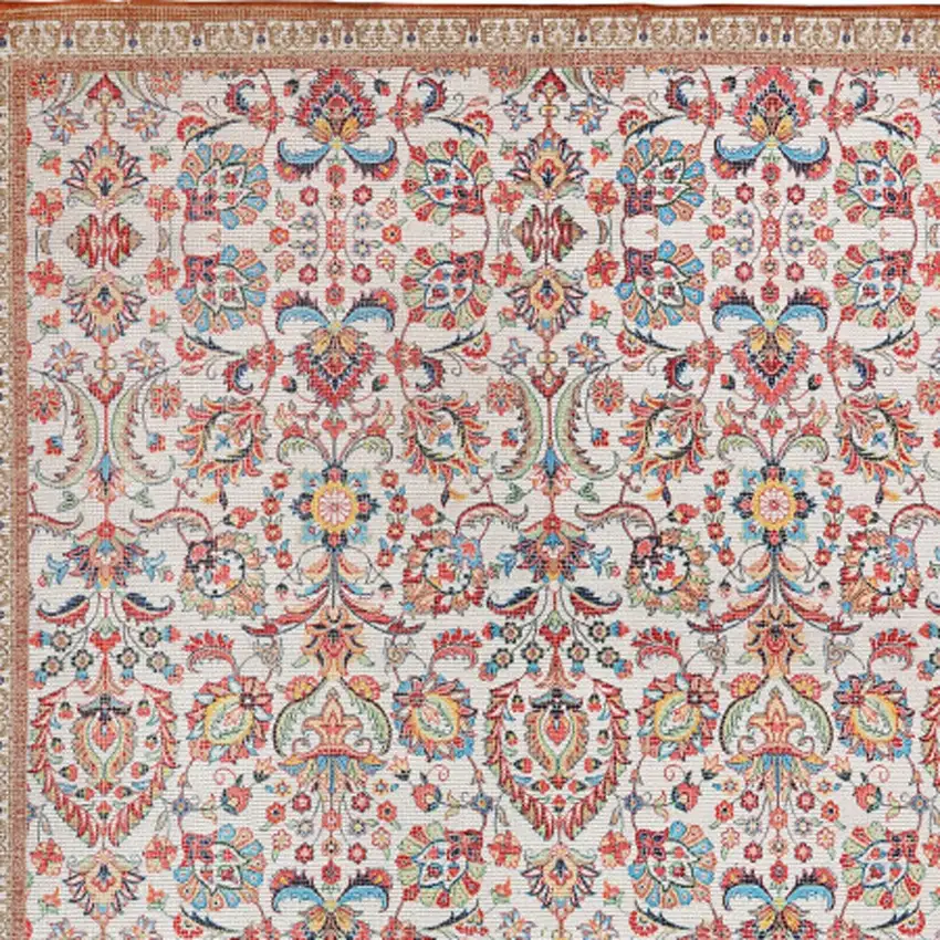 Black and Red Floral Hand Woven Area Rug Photo 5