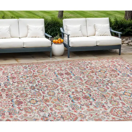 Black and Red Floral Hand Woven Area Rug Photo 1