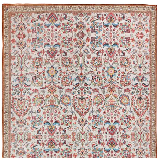 Black and Red Floral Hand Woven Area Rug Photo 4