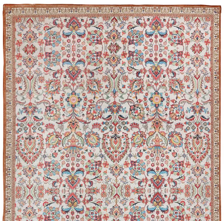 Black and Red Floral Hand Woven Area Rug Photo 4