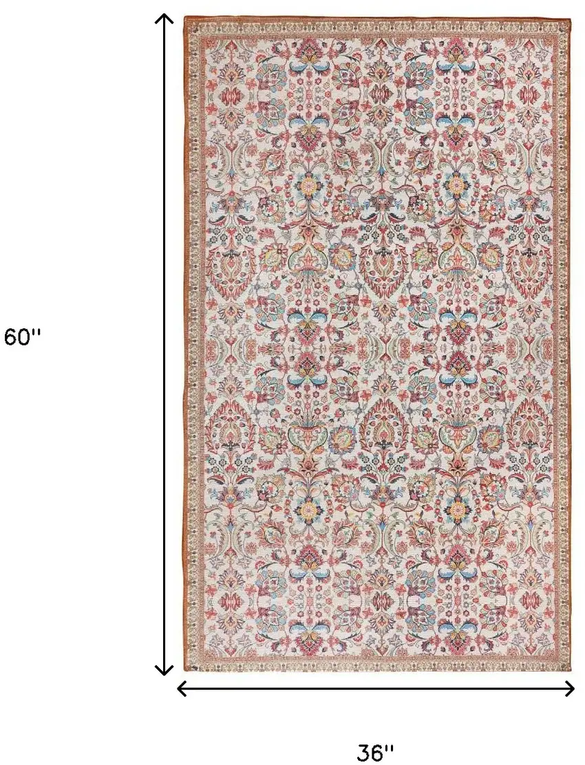 Black and Red Floral Handmade Indoor Outdoor Area Rug Photo 3