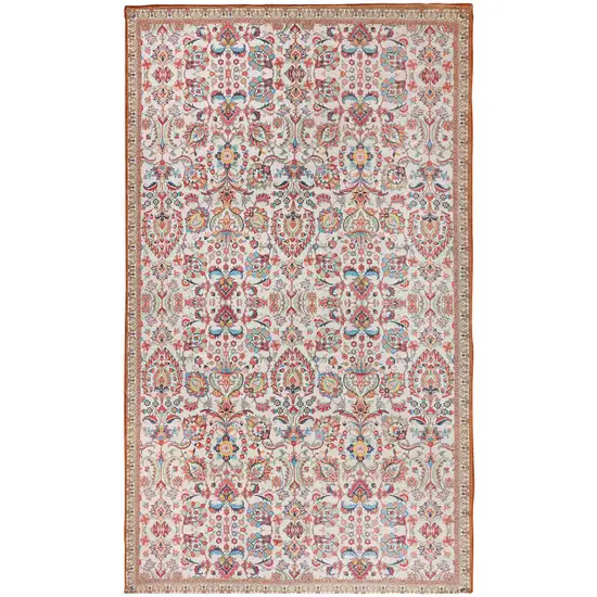 Black and Red Floral Handmade Indoor Outdoor Area Rug Photo 4