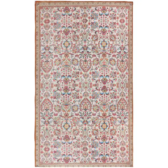 Black and Red Floral Handmade Indoor Outdoor Area Rug Photo 2