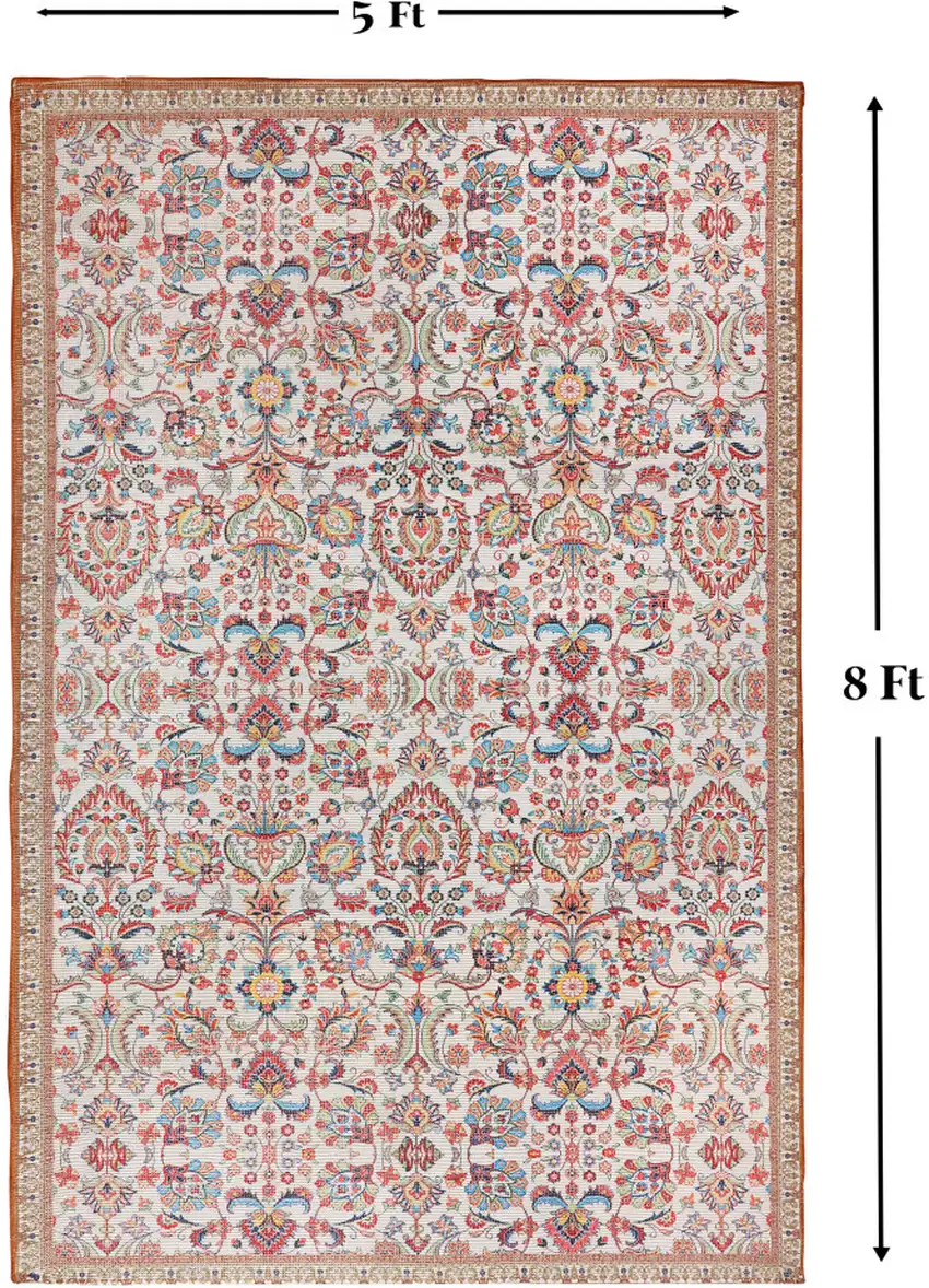 Black and Red Floral Handmade Indoor Outdoor Area Rug Photo 7