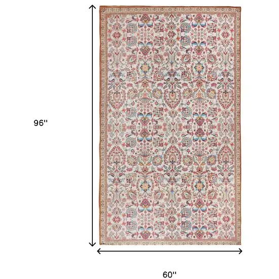 Black and Red Floral Handmade Indoor Outdoor Area Rug Photo 3