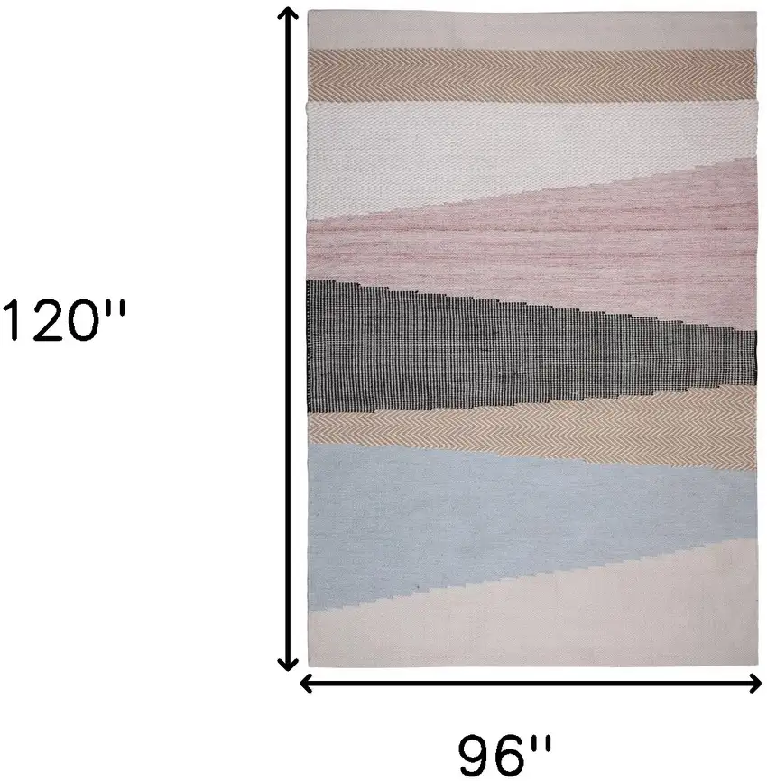 Black and Red Geometric Hand Woven Area Rug Photo 3