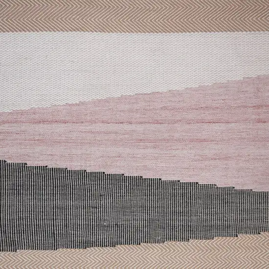 Black and Red Geometric Hand Woven Area Rug Photo 5