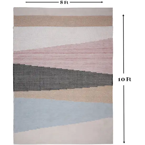 Black and Red Geometric Hand Woven Area Rug Photo 6