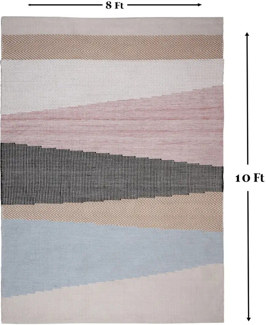 Black and Red Geometric Hand Woven Area Rug Photo 6