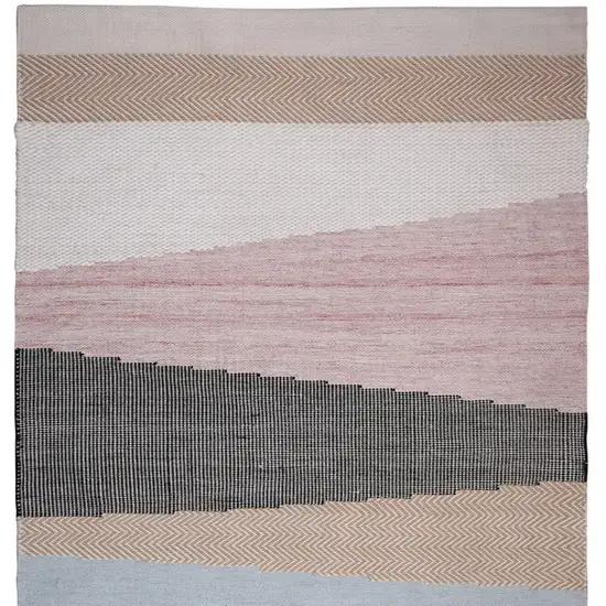Black and Red Geometric Hand Woven Area Rug Photo 4
