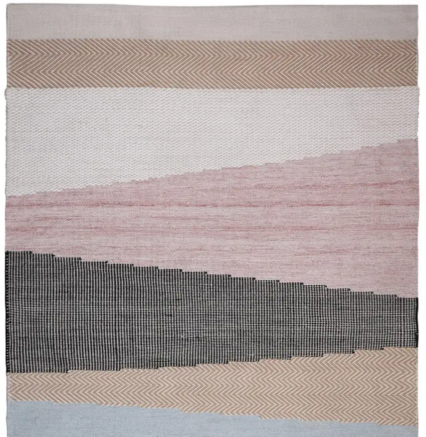 Black and Red Geometric Hand Woven Area Rug Photo 4