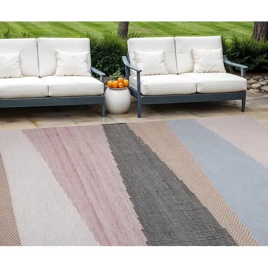 Black and Red Geometric Hand Woven Area Rug Photo 1