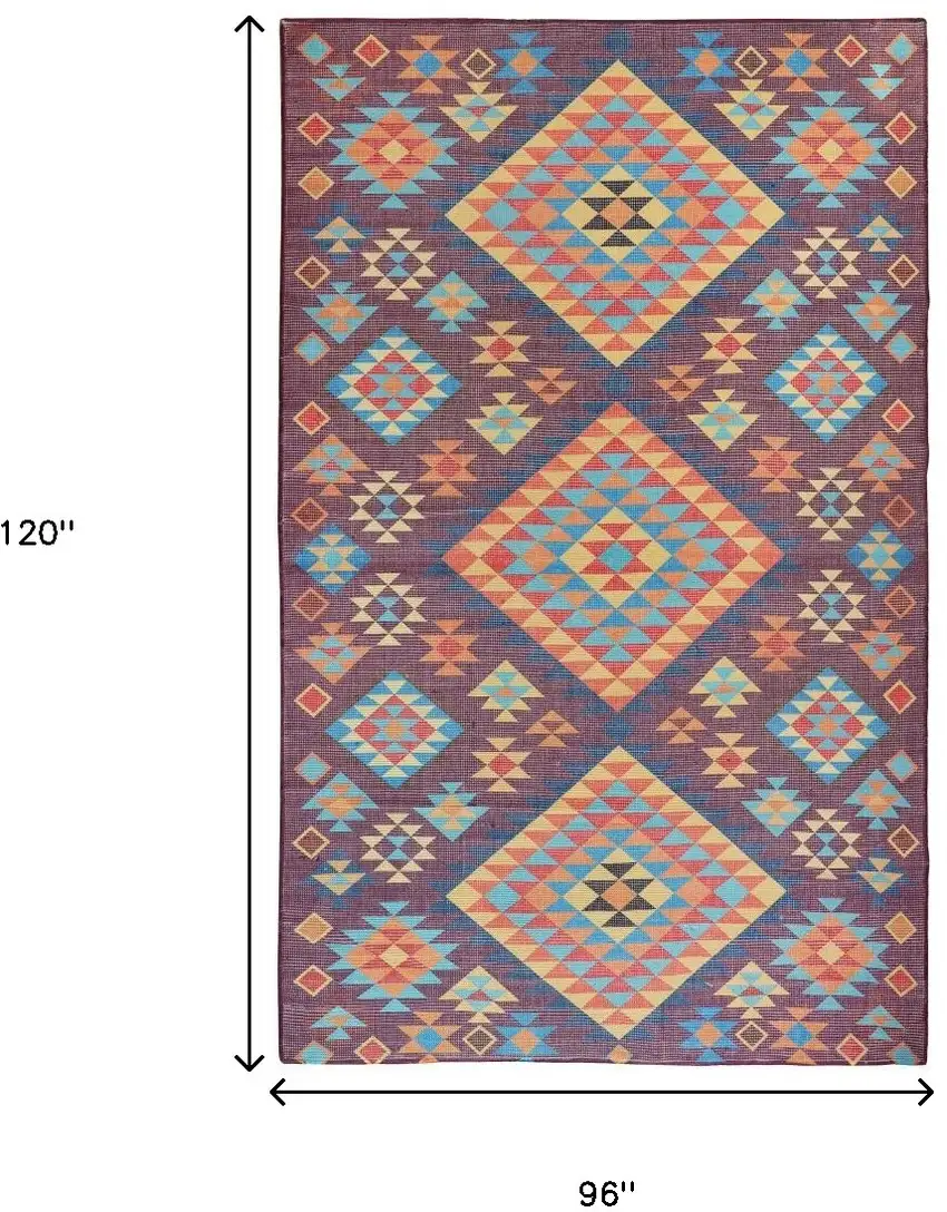 Black and Red Geometric Hand Woven Area Rug Photo 3