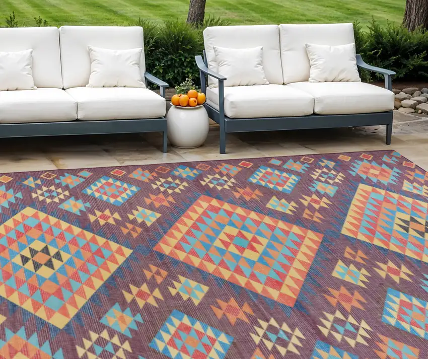 Black and Red Geometric Hand Woven Area Rug Photo 1
