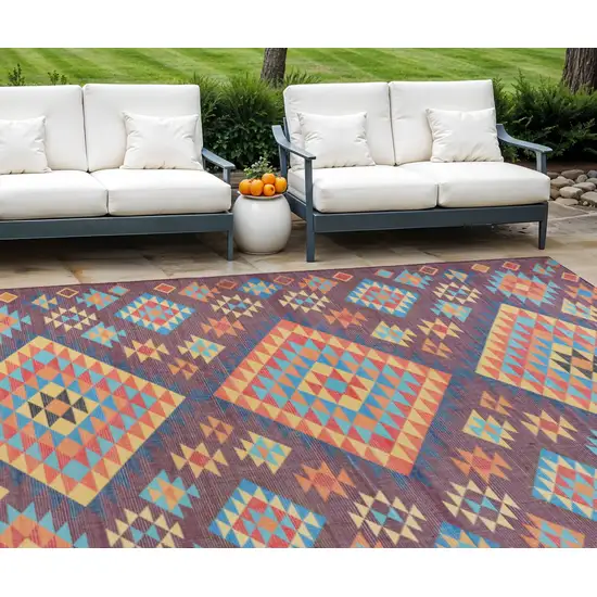 Black and Red Geometric Hand Woven Area Rug Photo 1