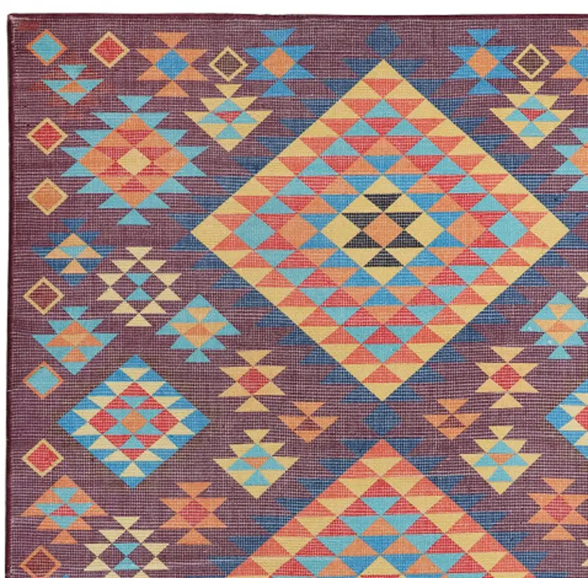 Black and Red Geometric Hand Woven Area Rug Photo 4